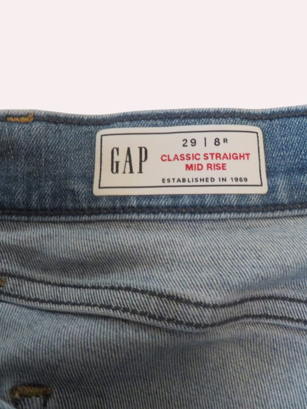 GAP-Women's Classic Straight Mid Rise Jeans - Size 29 (8R) - Good Condition - Picture 9 of 10